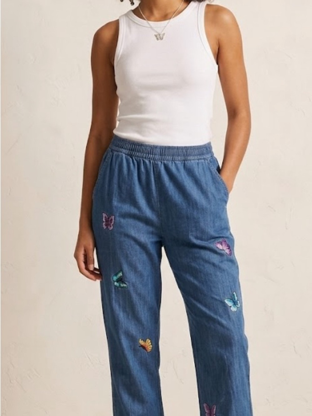 Recollections Blue Elastic-Waist Denim Skirt